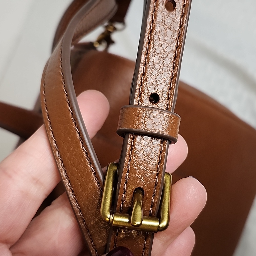 NWT Fossil Brown Leather Satchel NEW - Picture 10 of 16